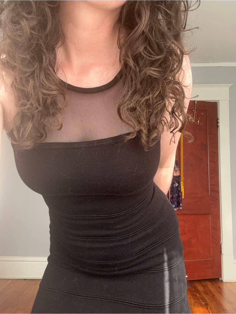 Forever 21 Black Mesh Panel Dress